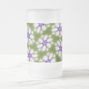 Witte korenbloemen patroon matglas bierpul