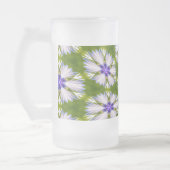 Witte korenbloemen patroon matglas bierpul (Links)
