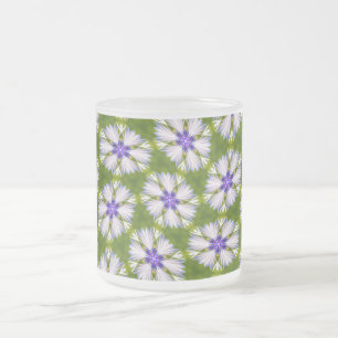 Witte korenbloemen patroon matglas koffiemok