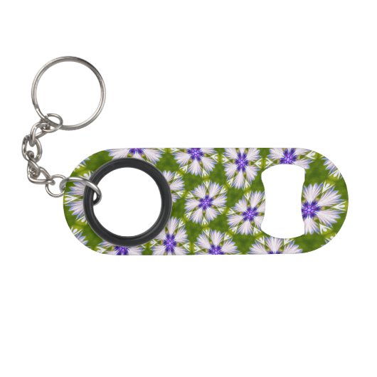 Witte korenbloemen patroon mini flessenopener (Voorkant (Horizontaal))