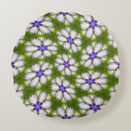 Witte korenbloemen patroon rond kussen