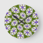 Witte korenbloemen patroon ronde klok (Voorkant)