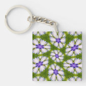 Witte korenbloemen patroon sleutelhanger (Voorkant)