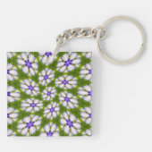 Witte korenbloemen patroon sleutelhanger (Achterkant)