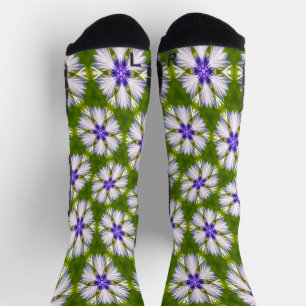 Witte korenbloemen patroon sokken