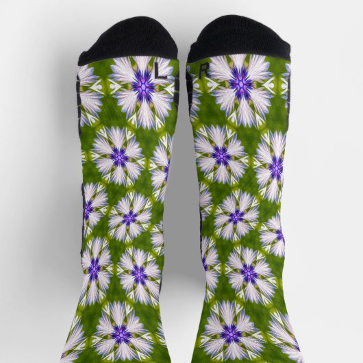 Witte korenbloemen patroon sokken (Top)
