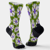 Witte korenbloemen patroon sokken (Gebogen)