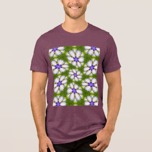 Witte korenbloemen patroon Tri-Blend shirt