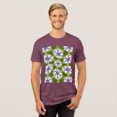 Witte korenbloemen patroon Tri-Blend shirt (Voorkant volledig)