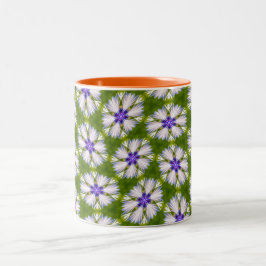 Witte korenbloemen patroon tweekleurige koffiemok