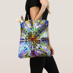 Witte korrelige textuur met flecks van toonaangeve tote bag