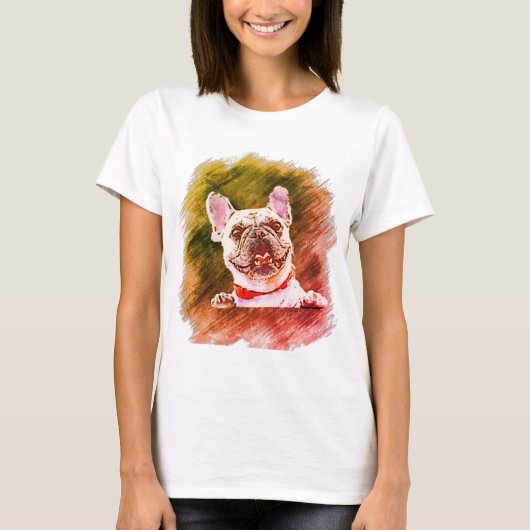 Witte kortharige hond t-shirt (Voorkant)