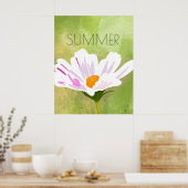 Witte Kosmos Bloem Zomer Poster (Keuken)
