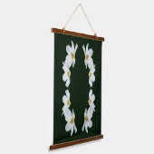 Witte kosmos bloemen en bij Abstract Hangend Wandkleed (Gebogen)