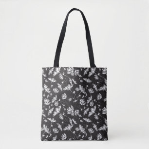 Witte kosmos bloemen: geïsoleerd patroon. tote bag