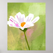 Witte Kosmos Bloemkunstenaar Poster (Voorkant)