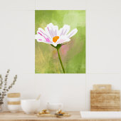 Witte Kosmos Bloemkunstenaar Poster (Keuken)