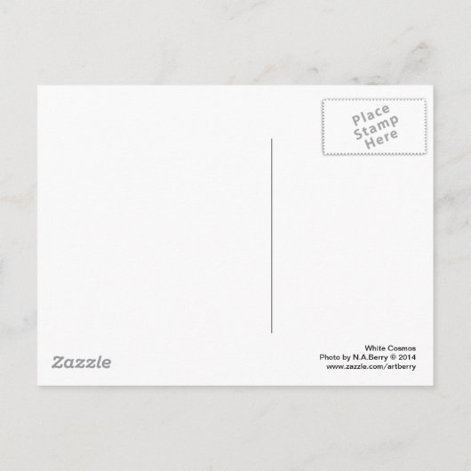 Witte kosmos briefkaart (Achterkant)