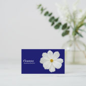 Witte kosmos - Donkerblauw 00066 Visitekaartje (Staand voorkant)