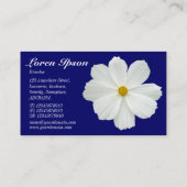 Witte kosmos - Donkerblauw 00066 Visitekaartje (Achterkant)