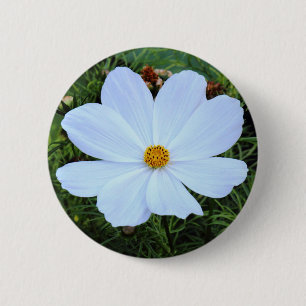 Witte kosmos ronde button 5,7 cm