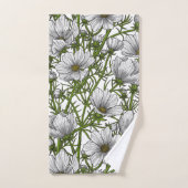 Witte kosmosbloemen bad handdoek (Handdoek)