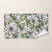 Witte kosmosbloemen bad handdoek (Handdoek)