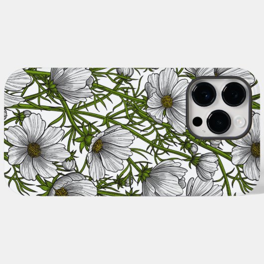 Witte kosmosbloemen Case-Mate iPhone case (Achterkant (horizontaal))
