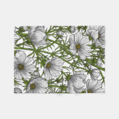 Witte kosmosbloemen fleece deken (Voorkant (Horizontaal))