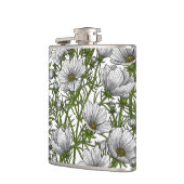 Witte kosmosbloemen heupfles (Links)