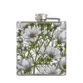 Witte kosmosbloemen heupfles (Achterkant)