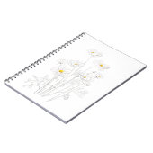 witte kosmosbloemen inkt en waterverf notitieboek (Linkerzijde)