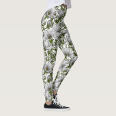 Witte kosmosbloemen leggings (Rechts)