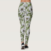 Witte kosmosbloemen leggings (Achterkant)