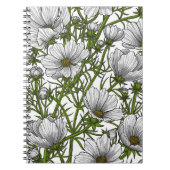 Witte kosmosbloemen notitieboek (Voorkant)