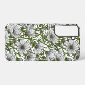Witte kosmosbloemen samsung galaxy hoesje (Achterkant horizontaal)