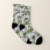 Witte kosmosbloemen sokken (Paar)