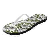 Witte kosmosbloemen teenslippers (Schuin)