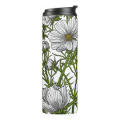 Witte kosmosbloemen thermosbeker (Gedraaid links)
