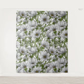 Witte kosmosbloemen wandkleed (Voorkant)