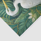 Witte kraan en gardenia's, Elegant Tropisch Tissuepapier (Detail)