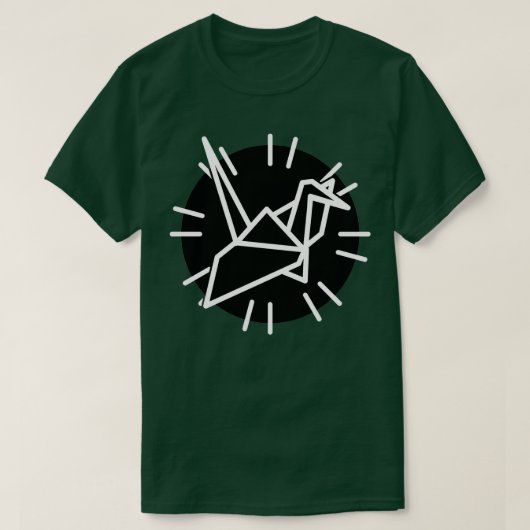 Witte kraan en lijnen met zwarte cirkel t-shirt (Design voorkant)
