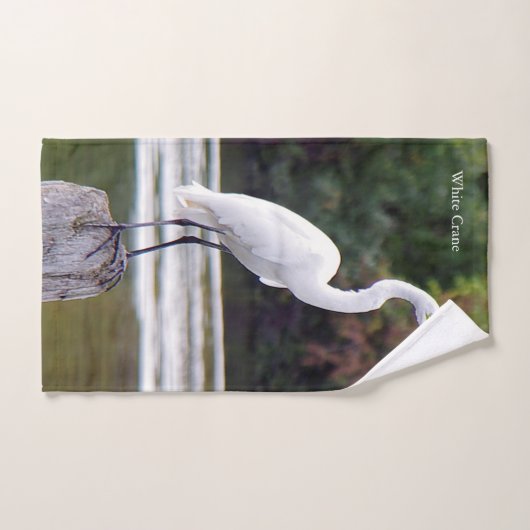 Witte kraandoekset bad handdoek (Handdoek)
