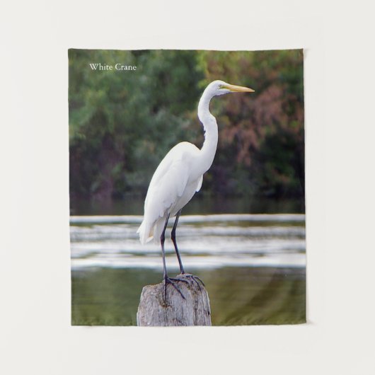 Witte kraantapijten wandkleed (Voorkant)