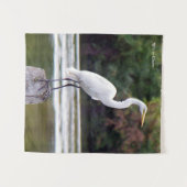 Witte kraantapijten wandkleed (Voorkant (horizontaal))