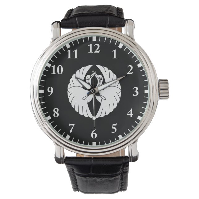 Witte kraanvogels tegenover elkaar horloge (Voorkant)