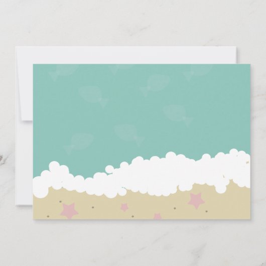 Witte Krab Kookfeest Zand Oceaan Golven Uitnodigin Kaart (Achterkant)