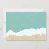 Witte Krab Kookfeest Zand Oceaangolven Uitnodiging (Achterkant)