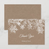 Witte & Kraft Sneeuwvlokken Kerstmis Winter Bruilo Bedankkaart (Voorkant / Achterkant)