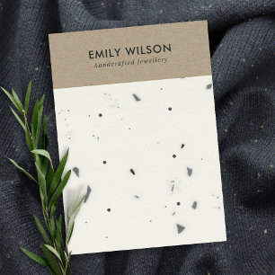 WITTE KRAFT TERRAZZO 3 STUD OORBEL DISPLAY KAART VISITEKAARTJE